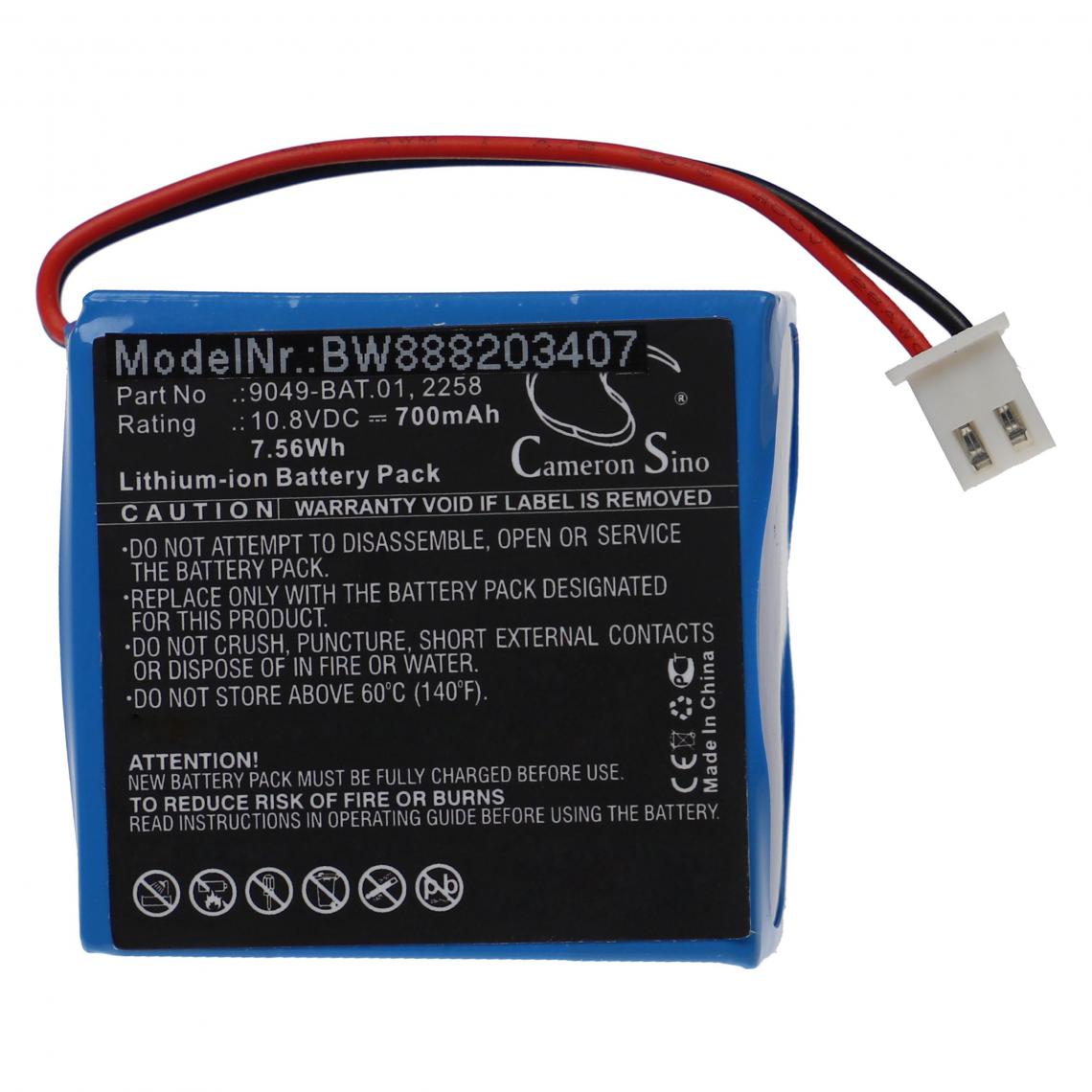 Vhbw - vhbw Batterie remplacement pour CCE 2258, 9049-BAT.01 pour détecteur de faux billets (700mAh, 10,8V, Li-ion) - Autre appareil de mesure