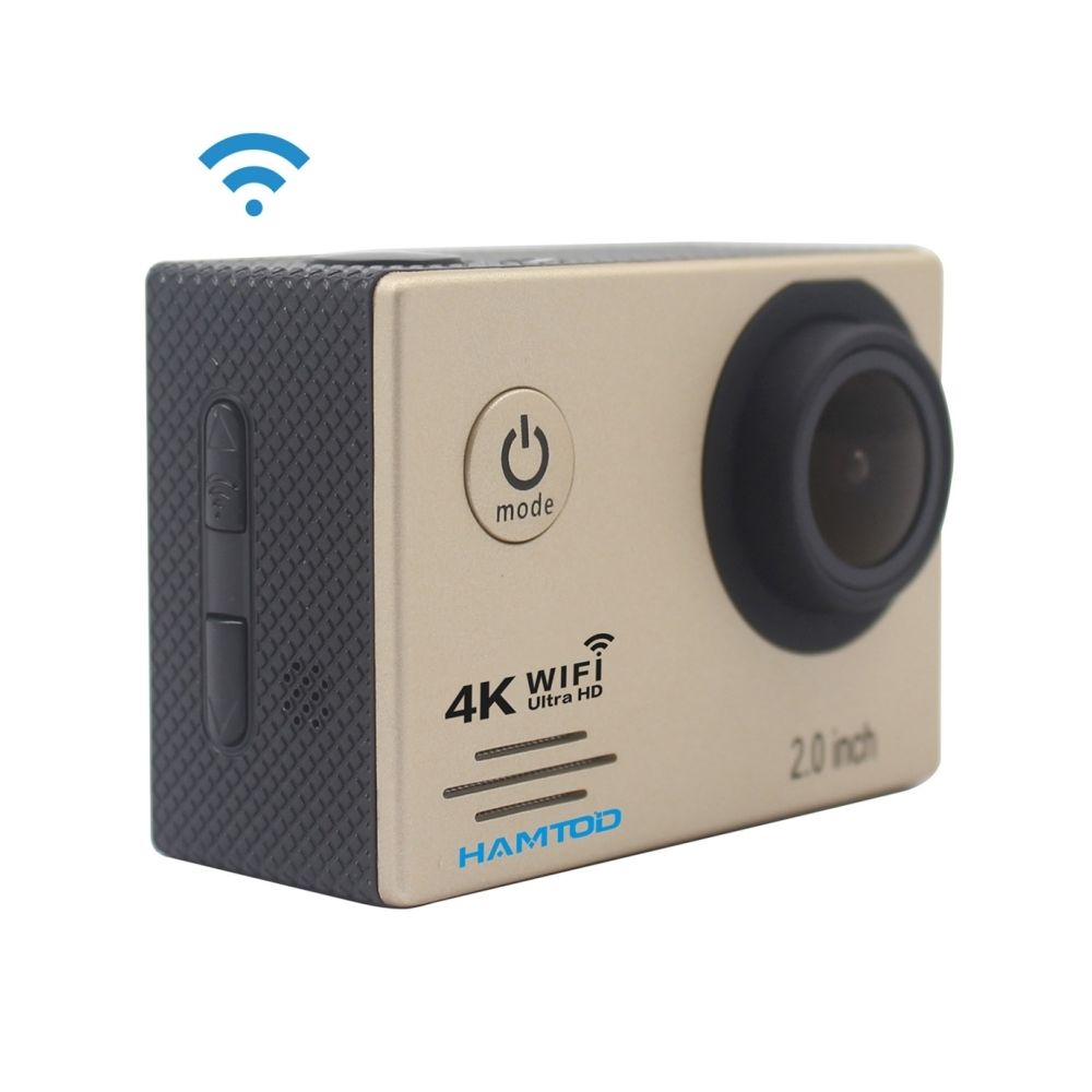 Wewoo - Caméra sport UHD 4K WiFi 16.0MP avec boîtier étanche, Generalplus 4247, écran LCD 2,0 pouces, objectif grand angle 120 degrés, accessoires simples (Or) - Caméras Sportives