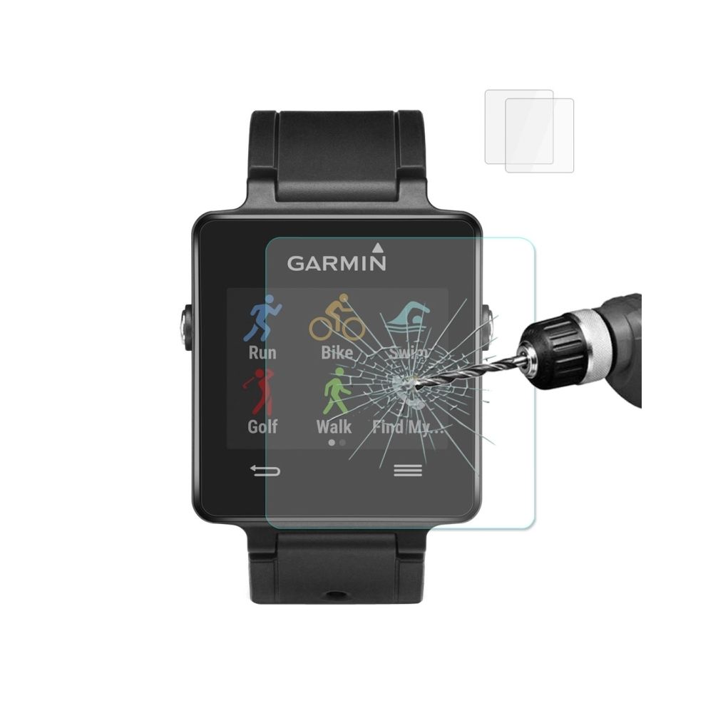Wewoo - Film protecteur écran pour Garmin Vivoactive montre intelligente 0.2mm 9H dureté de surface 2.15D anti-déflagrant en verre trempé 2 PCS - Accessoires montres connectées