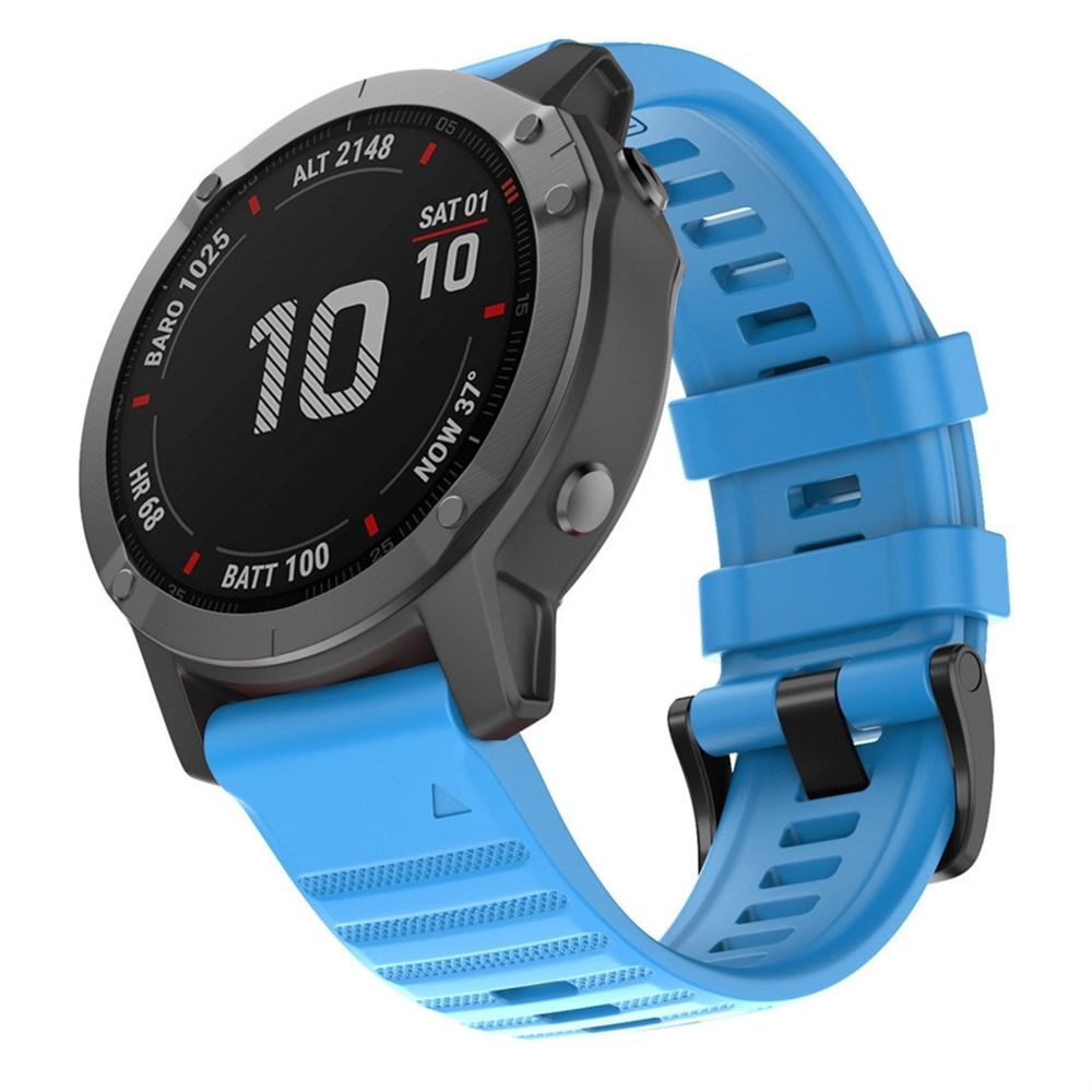 Wewoo - Bracelet pour montre connectée Garmin Fenix 6X 26mm Silicone Smart Watch de remplacement bleu ciel - Bracelet connecté
