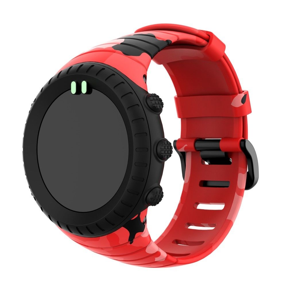 marque generique - Bracelet en silicone camouflage rouge pour votre Suunto Core - Accessoires bracelet connecté