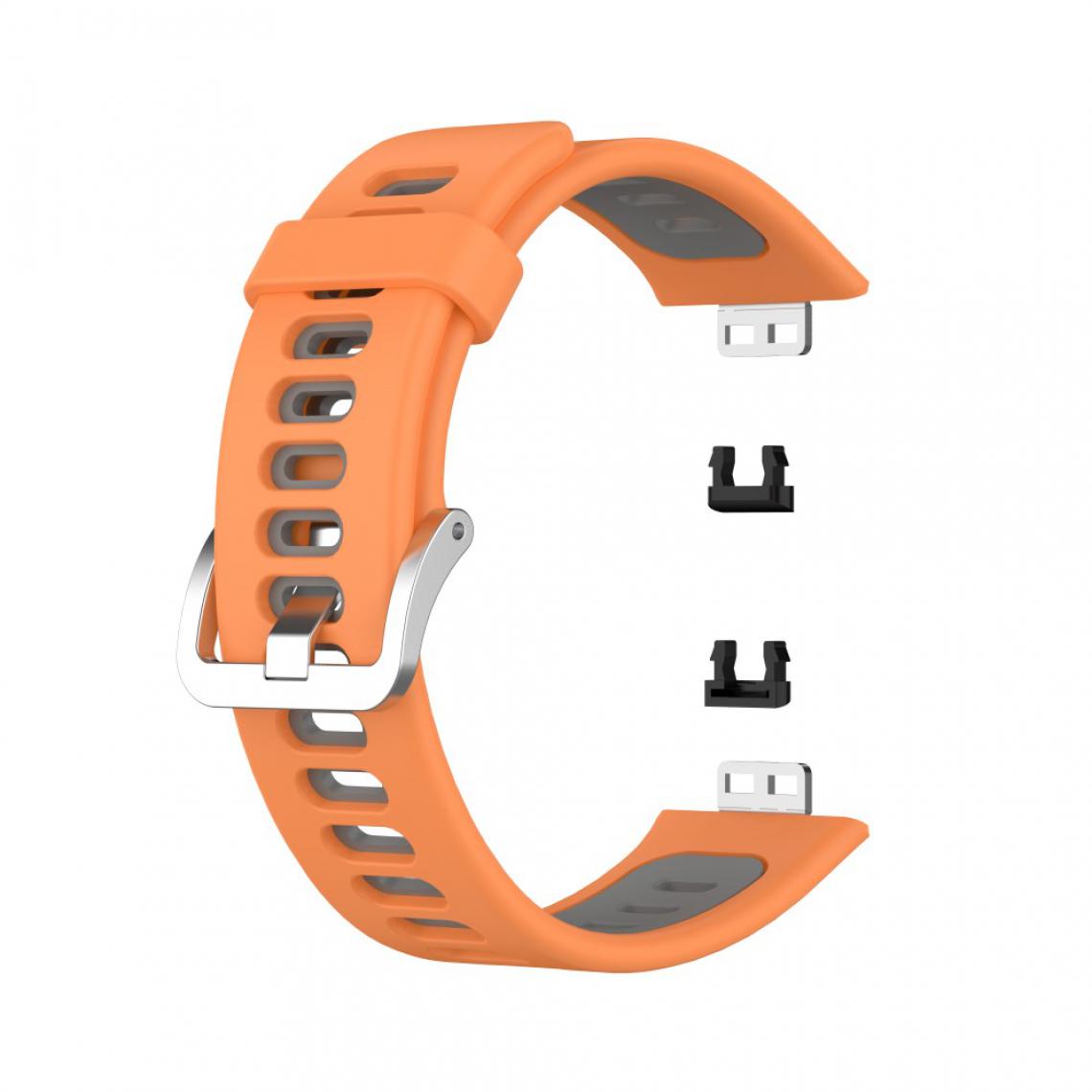 Other - Bracelet en silicone Bicolore souple Orange/Gris pour votre Huawei Watch Fit - Accessoires bracelet connecté