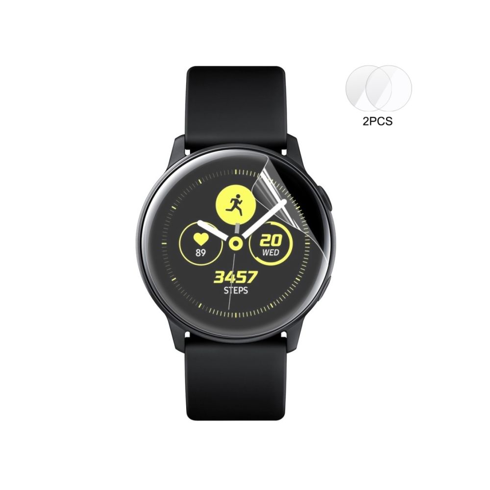 Wewoo - Protection écran 2 PCS Couverture Plein Ecran Sans Bord Déformant Film TPU souple pour Galaxy Watch Active - Accessoires montres connectées