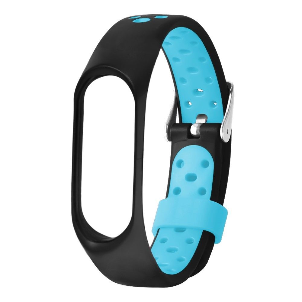 marque generique - Bracelet en silicone bicolore avec boucle noir/bleu pour votre Xiaomi Mi Band 4 - Accessoires bracelet connecté