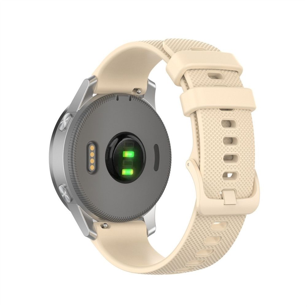 Wewoo - Bracelet pour montre connectée de remplacement Smartwatch en silicone Garmintaille 20 mm universel couleur crème - Bracelet connecté