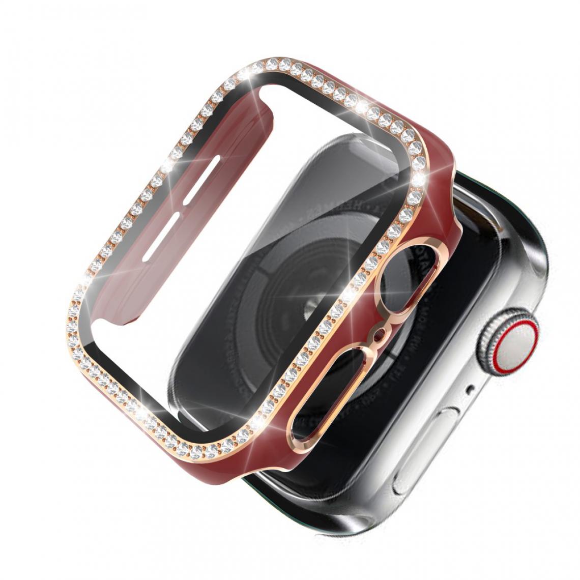 Other - Coque en TPU Strass en cristal de galvanoplastie bicolore Or rouge pour votre Apple Watch 1/2/3 42mm - Accessoires bracelet connecté
