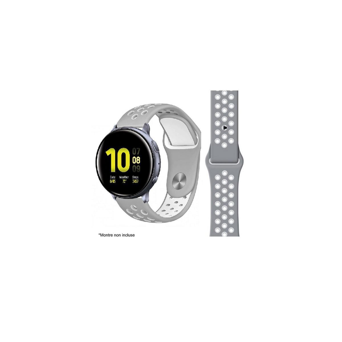 Ibroz - Ibroz Bracelet Samsung/Huawei Sport 20mm gris et blanc - Accessoires montres connectées