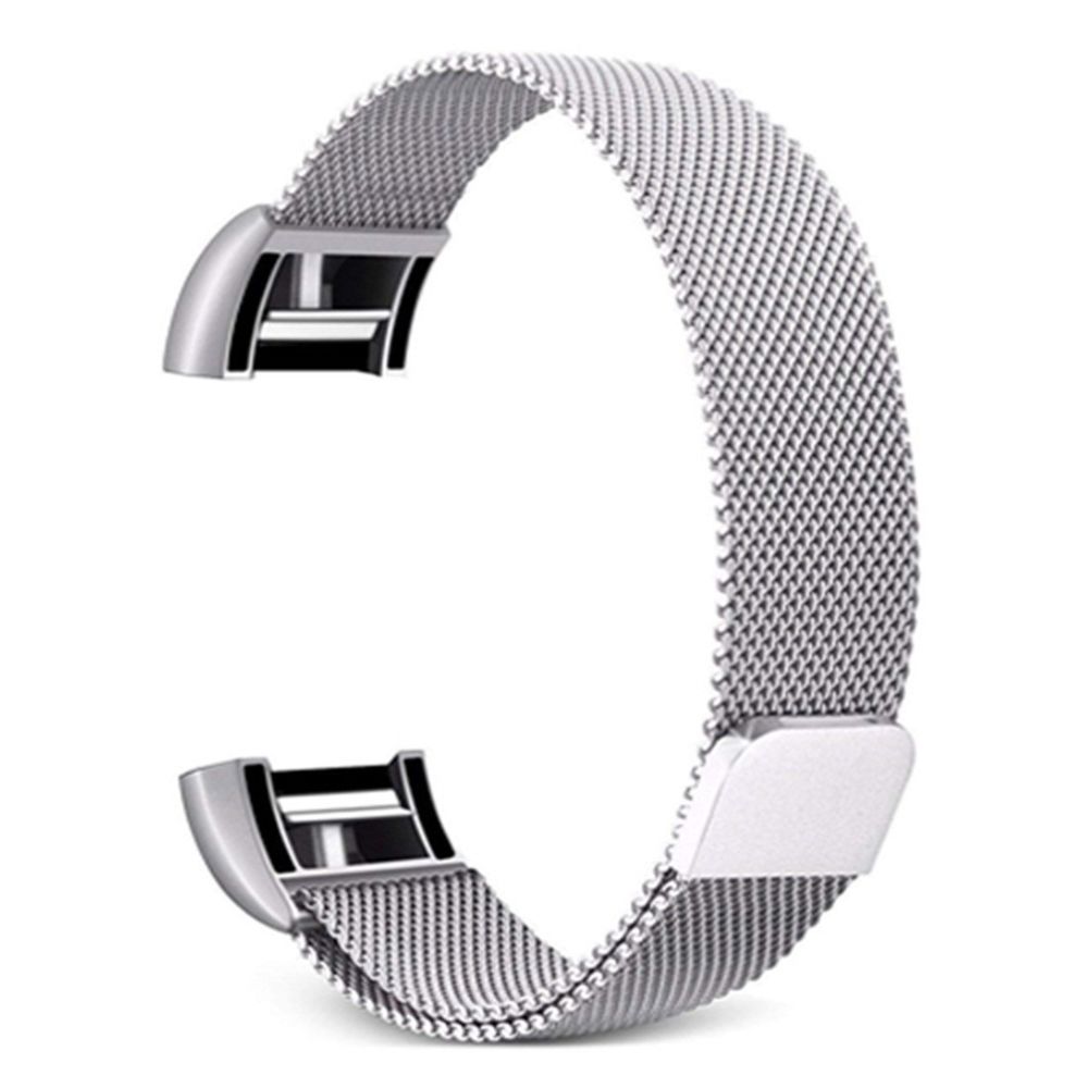 Wewoo - Bracelet pour montre connectée Smartwatch avec en acier inoxydable FITBIT Charge 2Taille L Argent - Bracelet connecté