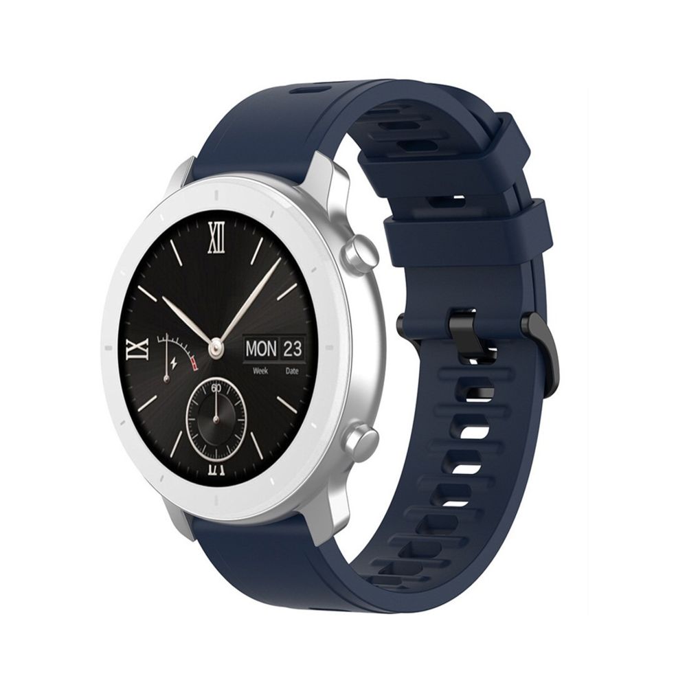 Wewoo - Bracelet pour montre connectée de remplacement de Smartwatch en silicone Amazfit GTRtaille 20 mm bleu foncé - Bracelet connecté