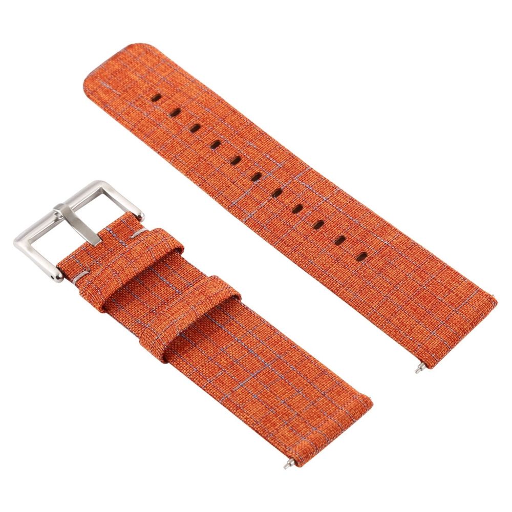 Wewoo - Bracelet pour montre connectée Dragonne en toile mode simple Fitbit Versa / 2 Orange clair - Bracelet connecté