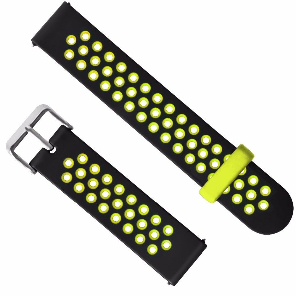 marque generique - Bracelet en silicone 20mm bicolore noir/vert pour votre Xiaomi Huami Amazfit GTS - Accessoires bracelet connecté