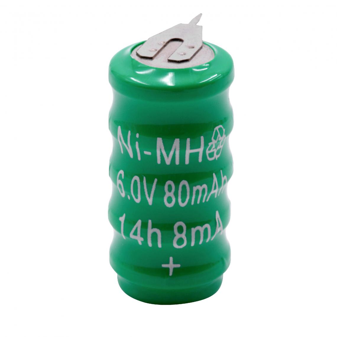 Vhbw - vhbw NiMH pile bouton de remplacement (5x cellule) 2 épingles type V80H 80mAh 6V convient pour les batteries de modélisme etc. - Autre appareil de mesure