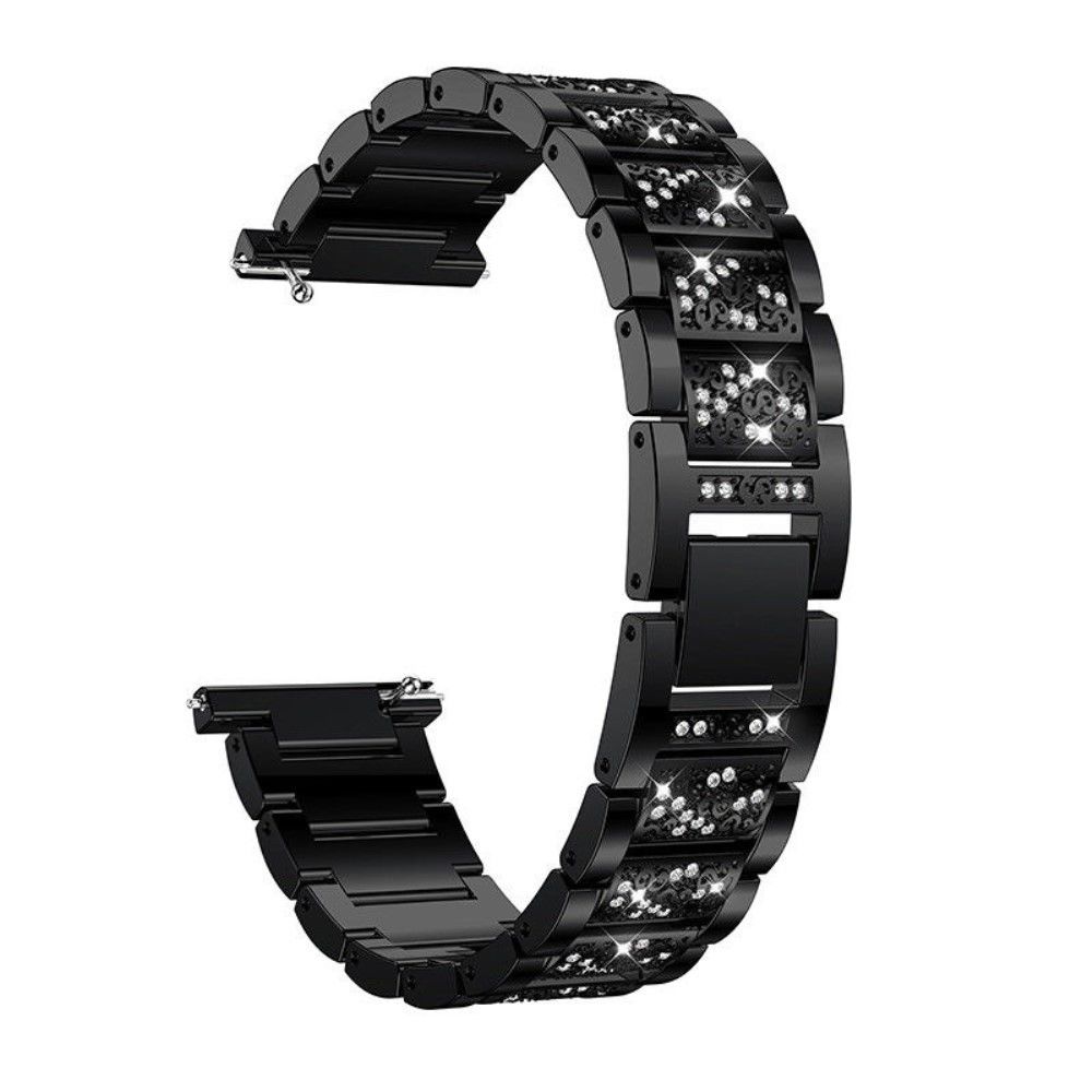 marque generique - Bracelet en métal décor de strass universel 22mm noir pour votre Huawei Watch GT/Gear S2 - Accessoires bracelet connecté