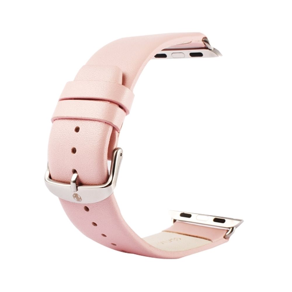 Wewoo - pour Apple Watch 38mm Boucle Classique Texture Subtendue Bracelet en Cuir Véritable avec Connecteur (Rose) - Accessoires Apple Watch
