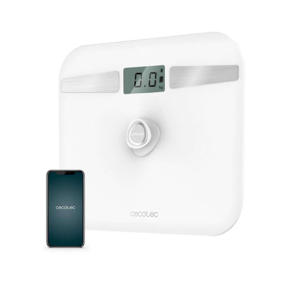 Cecotec - Cecotec, Balance Numérique de Salle de Bain, EcoPower 10200 Smart, LCD Bluetooth 180 kg Blanc - Pèse-personne