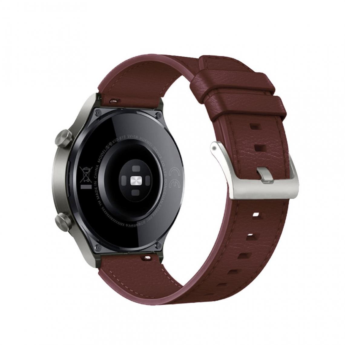 Other - Bracelet en PU 22mm Réglable café pour votre Huawei Watch GT 2 46mm/GT 2 Pro - Accessoires bracelet connecté