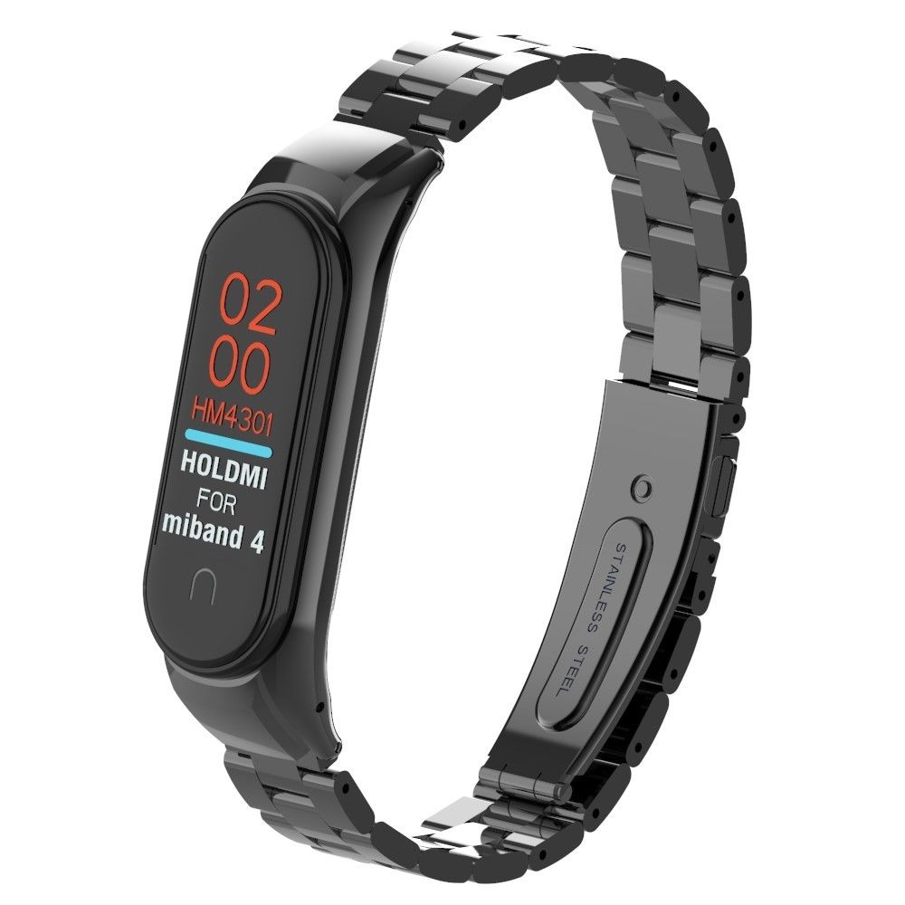 marque generique - Bracelet en métal solide noir pour votre Xiaomi Mi Smart Band 4 - Accessoires bracelet connecté