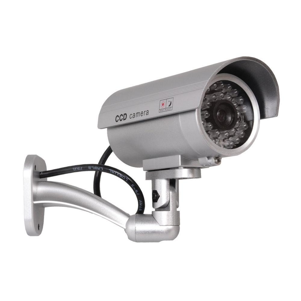 marque generique - Caméra factice IR LED rouge clignotante Imitation réaliste Étanche grise - Caméra de surveillance connectée