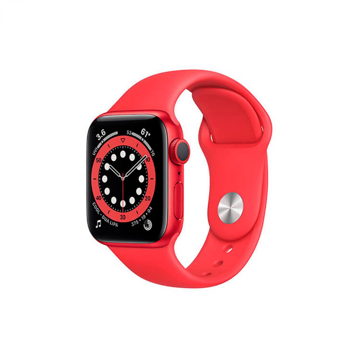 Apple - Apple Watch Series 6 (GPS + Cellulaire), 40mm Aluminium Rouge et bracelet sportif Rouge - Apple Watch