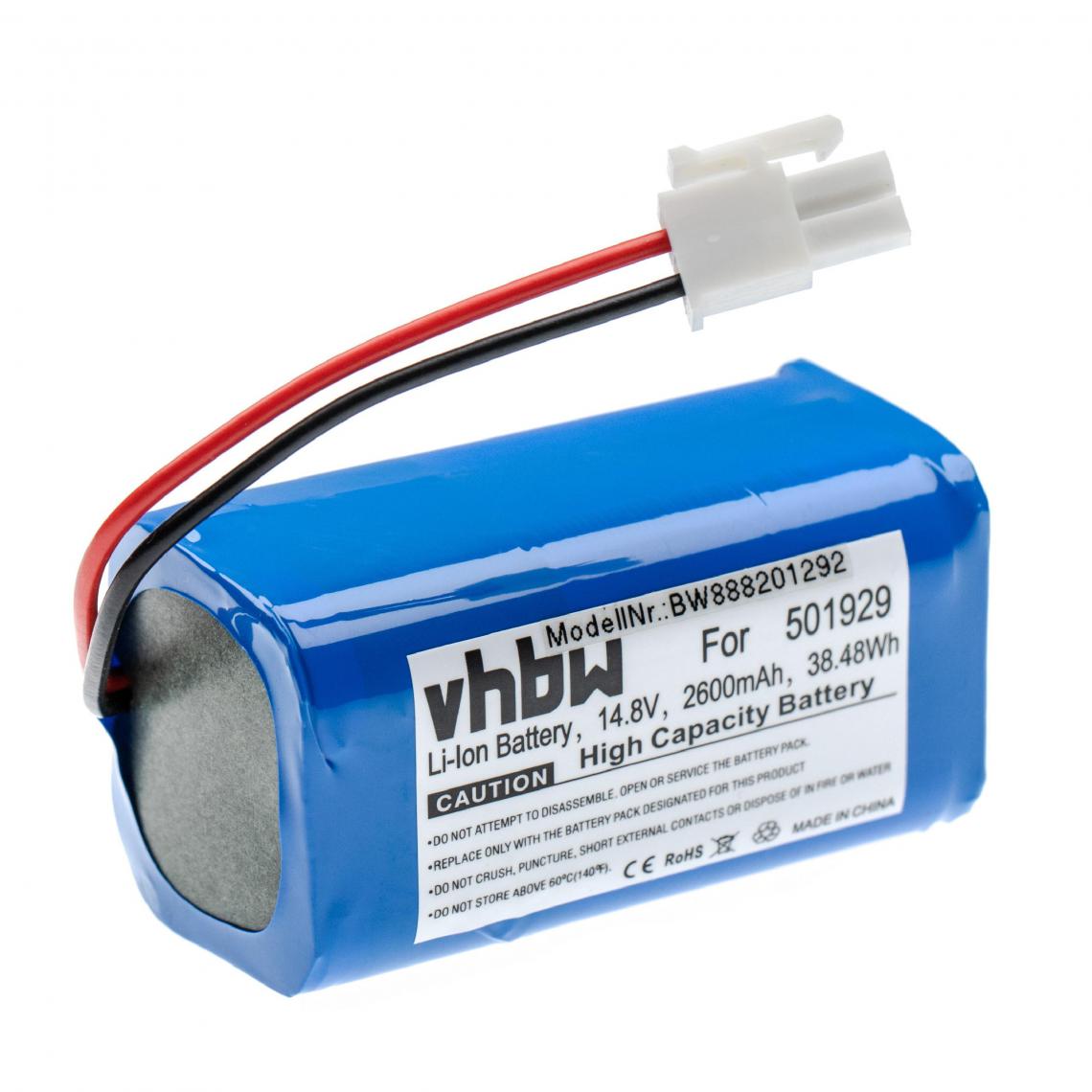 Vhbw - vhbw Batterie compatible avec Ecovacs KK8, N79S, V7, V780, V7S aspirateur, robot électroménager (2600mAh, 14,8V, Li-ion) - Accessoire entretien des sols