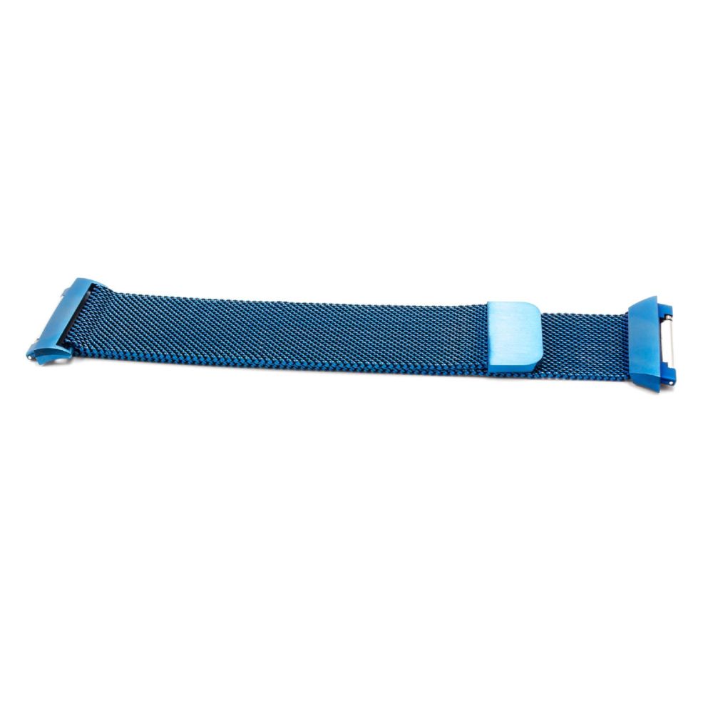 Vhbw - vhbw bracelet 23.5cm compatible avec Fitbit Ionic montre connectée - acier inoxydable bleu fermeture magnétique - Accessoires montres connectées
