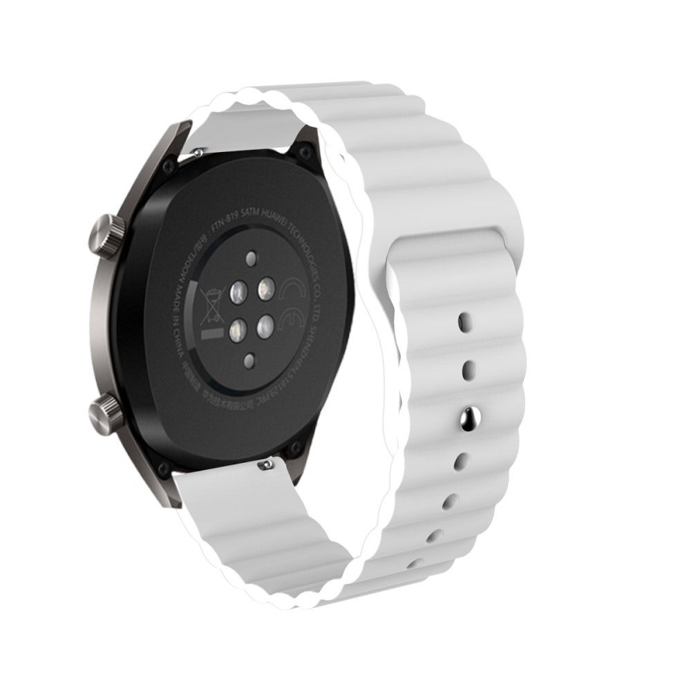 Generic - Bracelet en silicone Boucle inversée de 22 mm blanc pour votre Samsung Gear S3/Galaxy Watch 46mm/Huawei GT2 46mm/Huami Amazfit 1/2 - Accessoires bracelet connecté