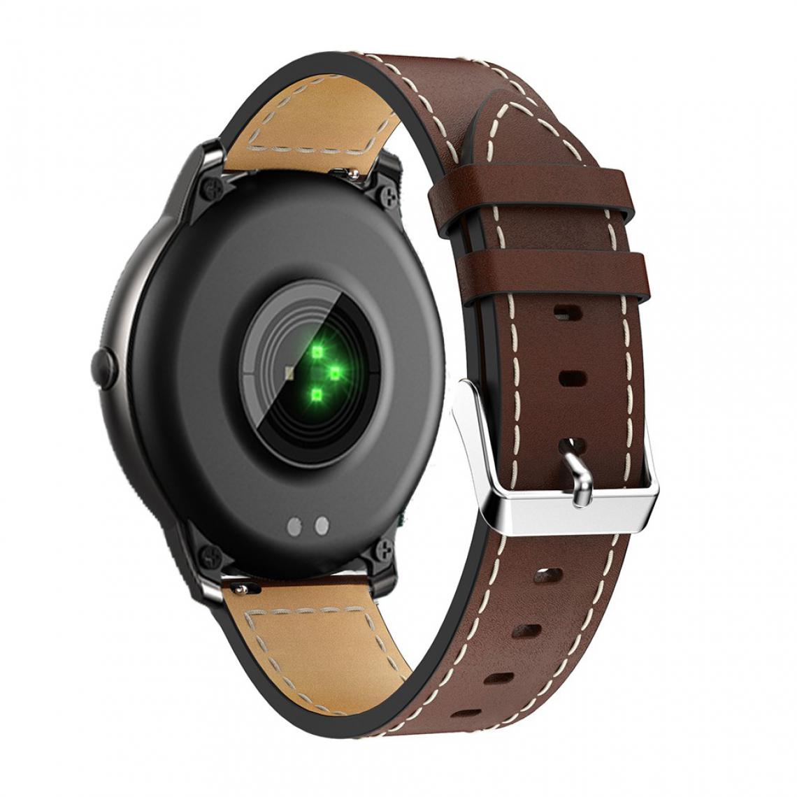 Other - Bracelet en cuir véritable café pour votre Xiaomi Haylou Solar LS05 - Accessoires bracelet connecté