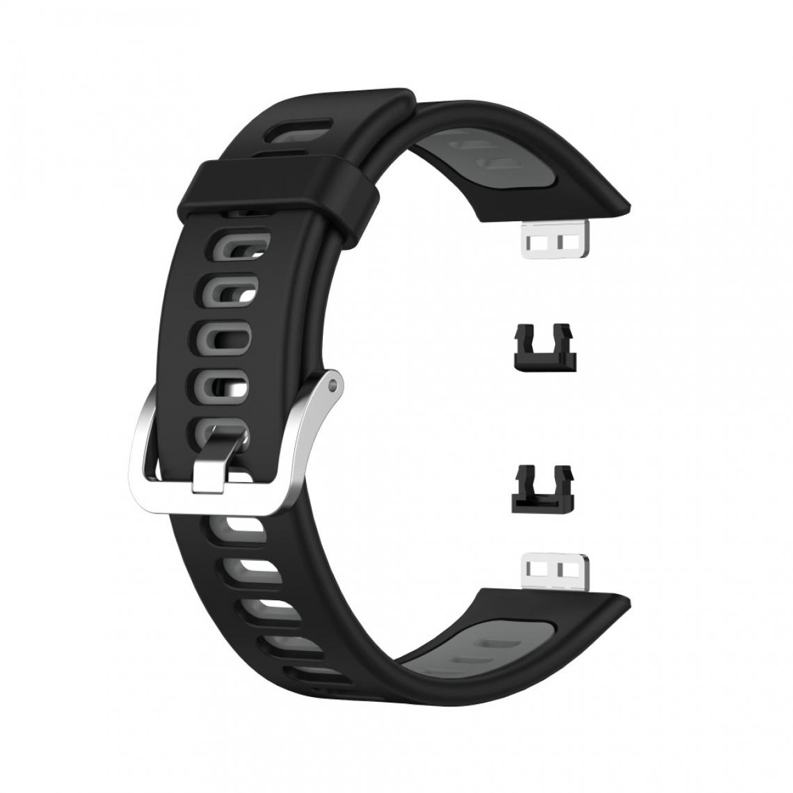 Other - Bracelet en silicone Bicolore souple noir/gris pour votre Huawei Watch Fit - Accessoires bracelet connecté