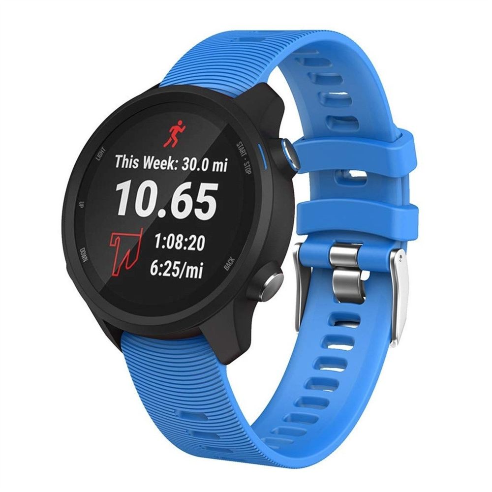 Wewoo - Bracelet pour montre connectée de en silicone Smartwatch Garmin Forerunner 245 bleu ciel - Bracelet connecté