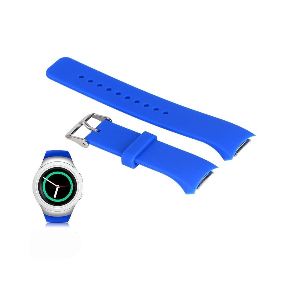 Wewoo - Bracelet de montre couleur unie avec dragonne pour Galaxy Gear S2 R720 (bleu) - Bracelet connecté