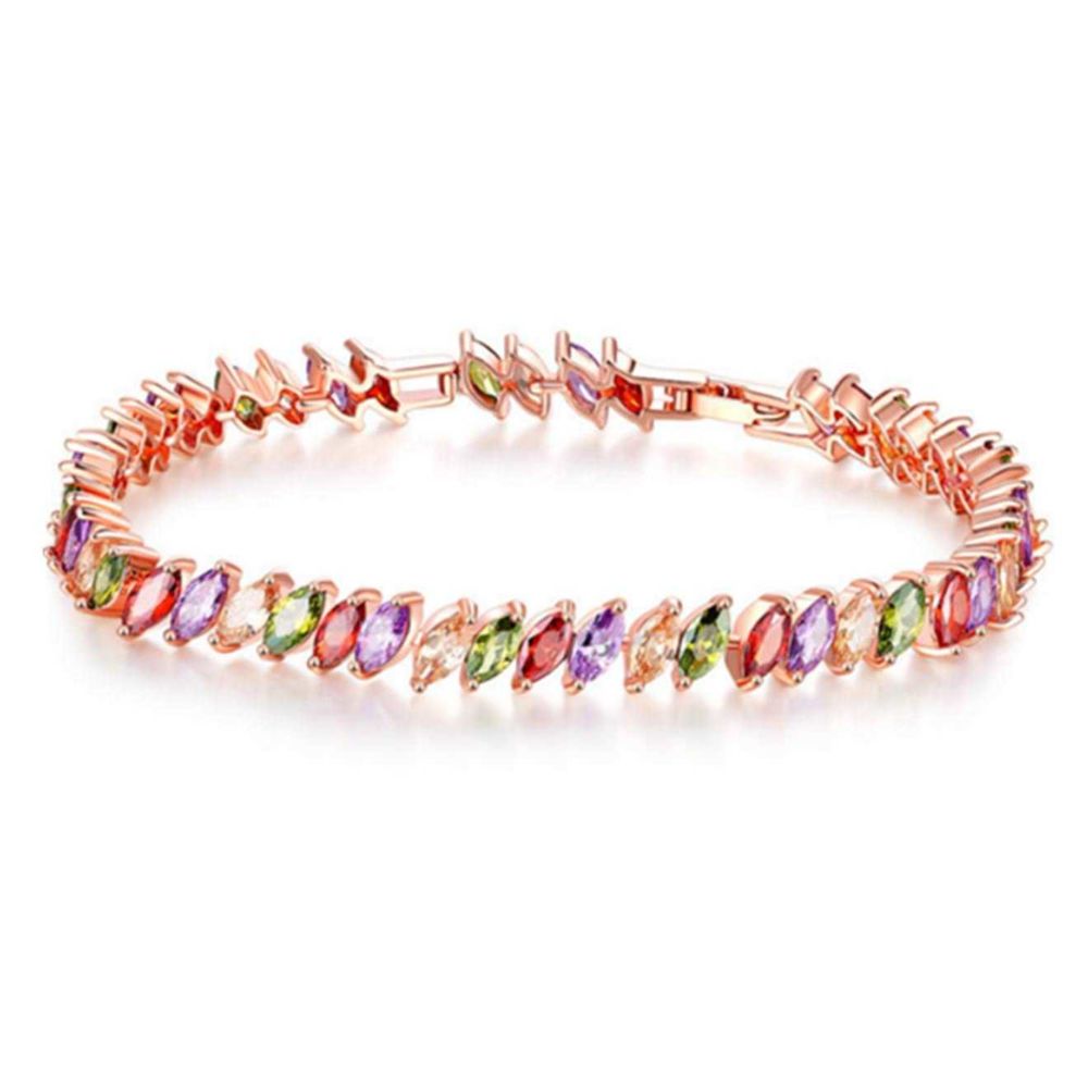 marque generique - YP Select Beau bracelet plaqué avec des pierres de zircone cubiques étincelantes pour les femmes - Bracelet connecté