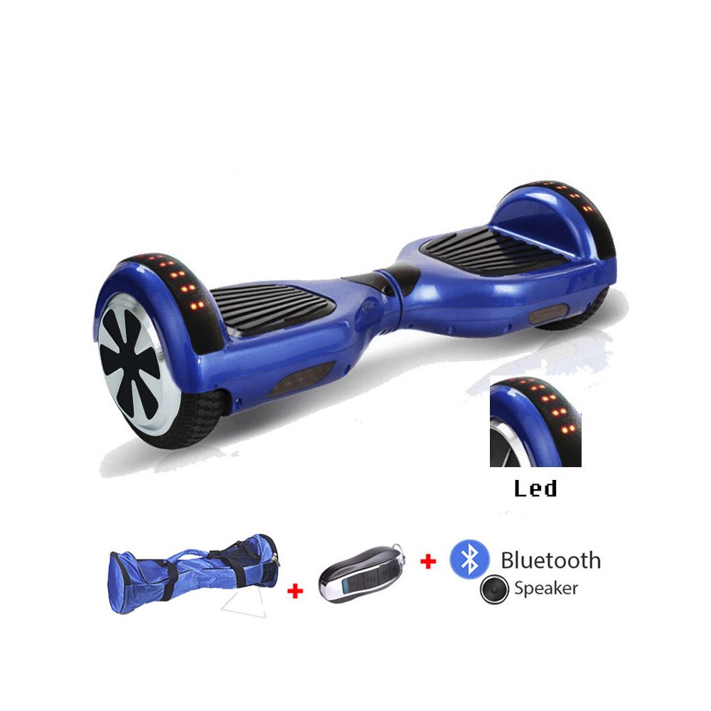 Mac Wheel - 6,5 pouces bleu hoverboard gyropod à la mer Smart Scooter + Bluetooth + sac + clé à distance - Gyropode