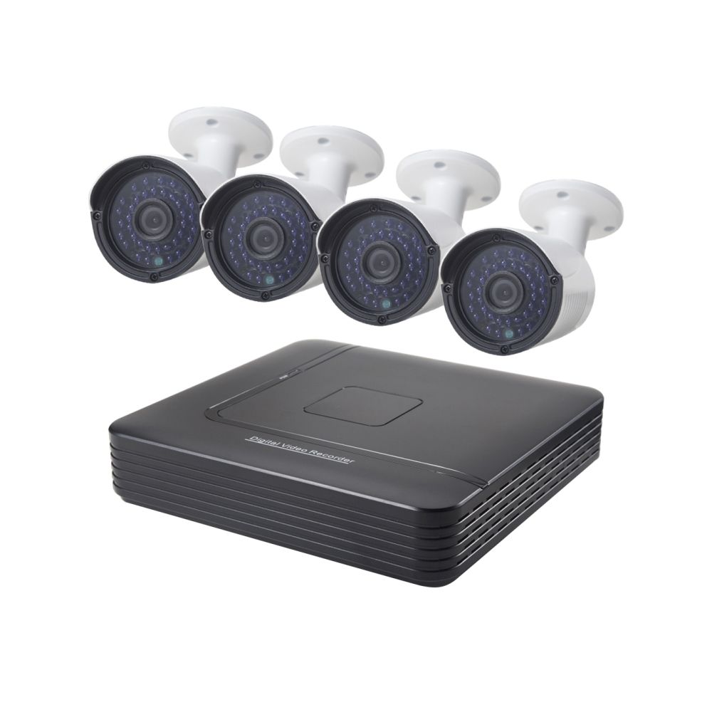 Wewoo - Vidéosurveillance Bullet IP Camera Kit NVR, Vision Nocturne / Détection de Mouvement, IR Distance: 20m - Accessoires sécurité connectée