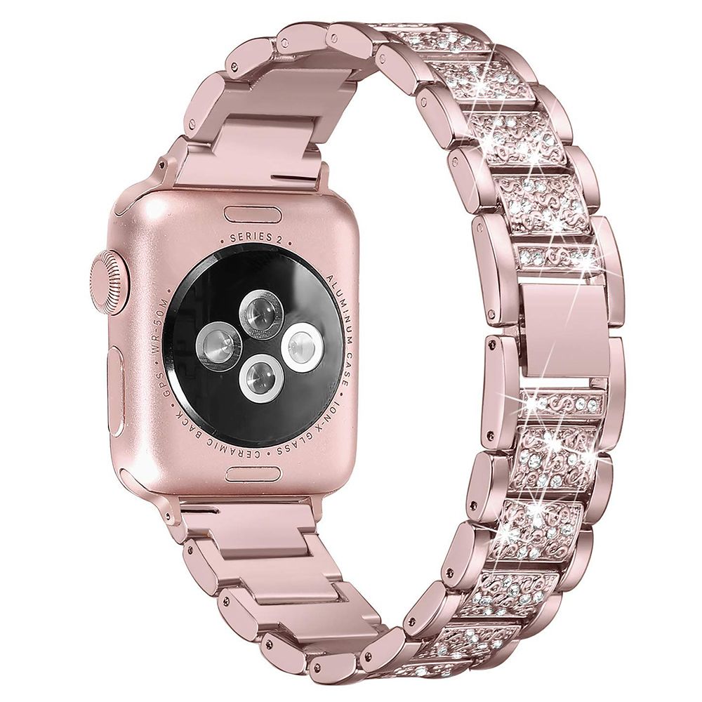 Izen - Bracelet En Acier Inoxydable Pour Apple Watch Modèle 42Mm 44Mm_Rose Rose - Accessoires Apple Watch