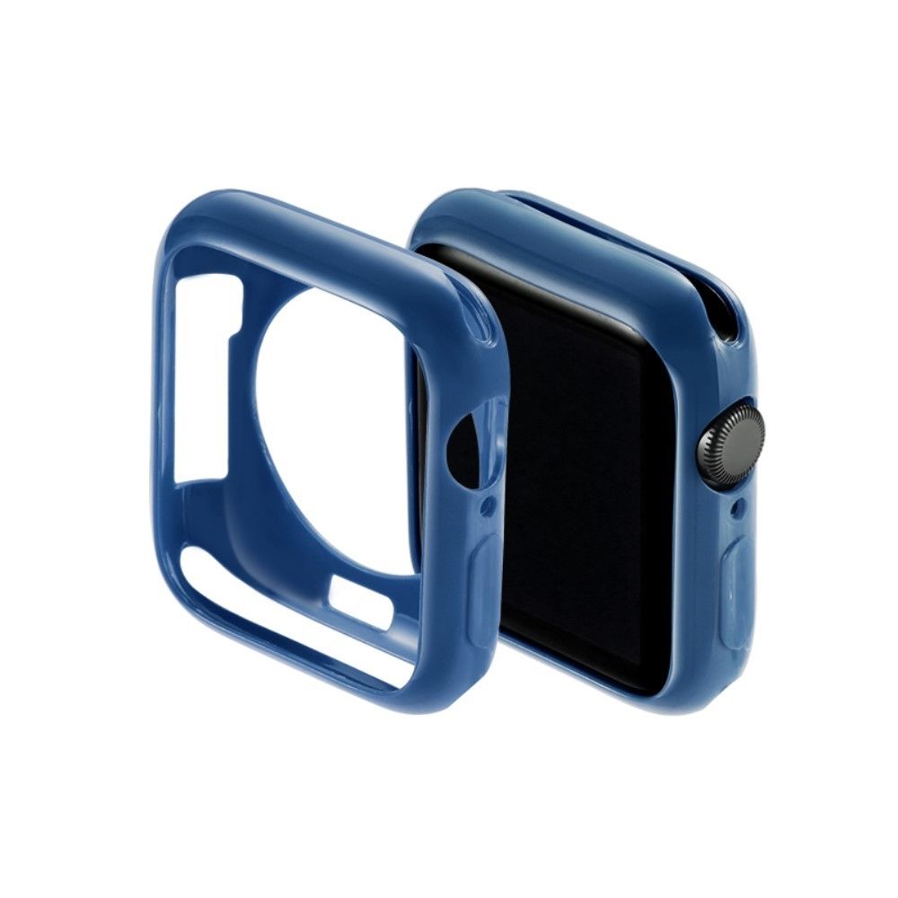 Generic - Coque en silicone bleu foncé pour votre Apple Watch Series 5/4 44mm/Series 3/2/1 42mm - Accessoires bracelet connecté