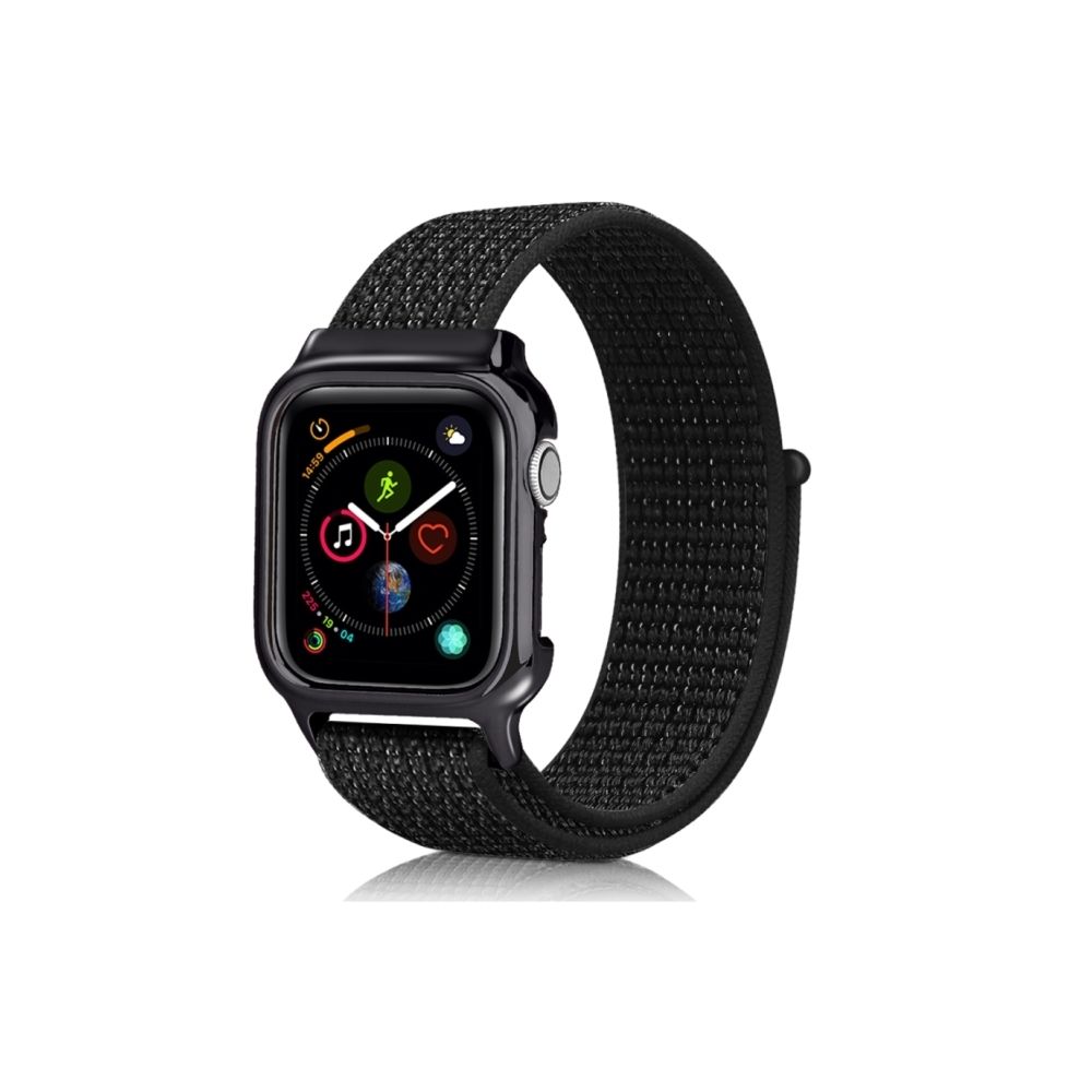 Wewoo - Bracelet de montre simple en nylon avec cadre pour Apple Watch série 4 40 mm noir réfléchissant - Accessoires Apple Watch