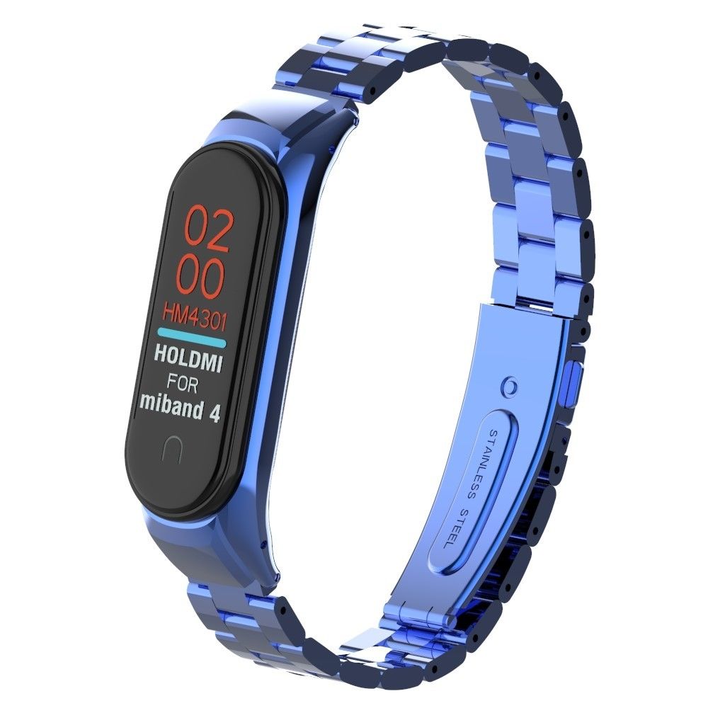 marque generique - Bracelet en métal solide bleu pour votre Xiaomi Mi Smart Band 4 - Accessoires bracelet connecté