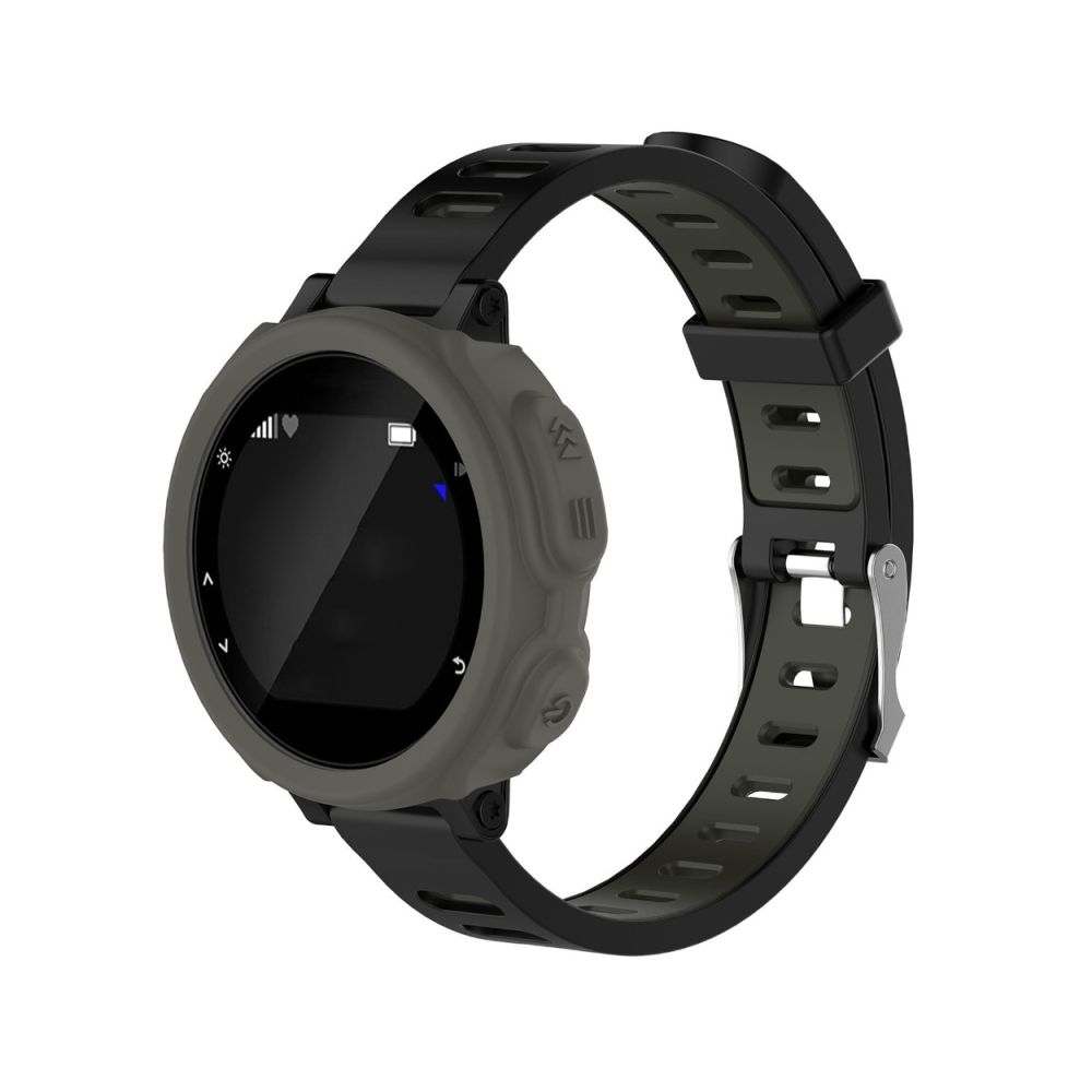 Wewoo - Protection écran Étui de en silicone de montre de couleur solide pour Garmin F235 / F750 Gris - Accessoires montres connectées
