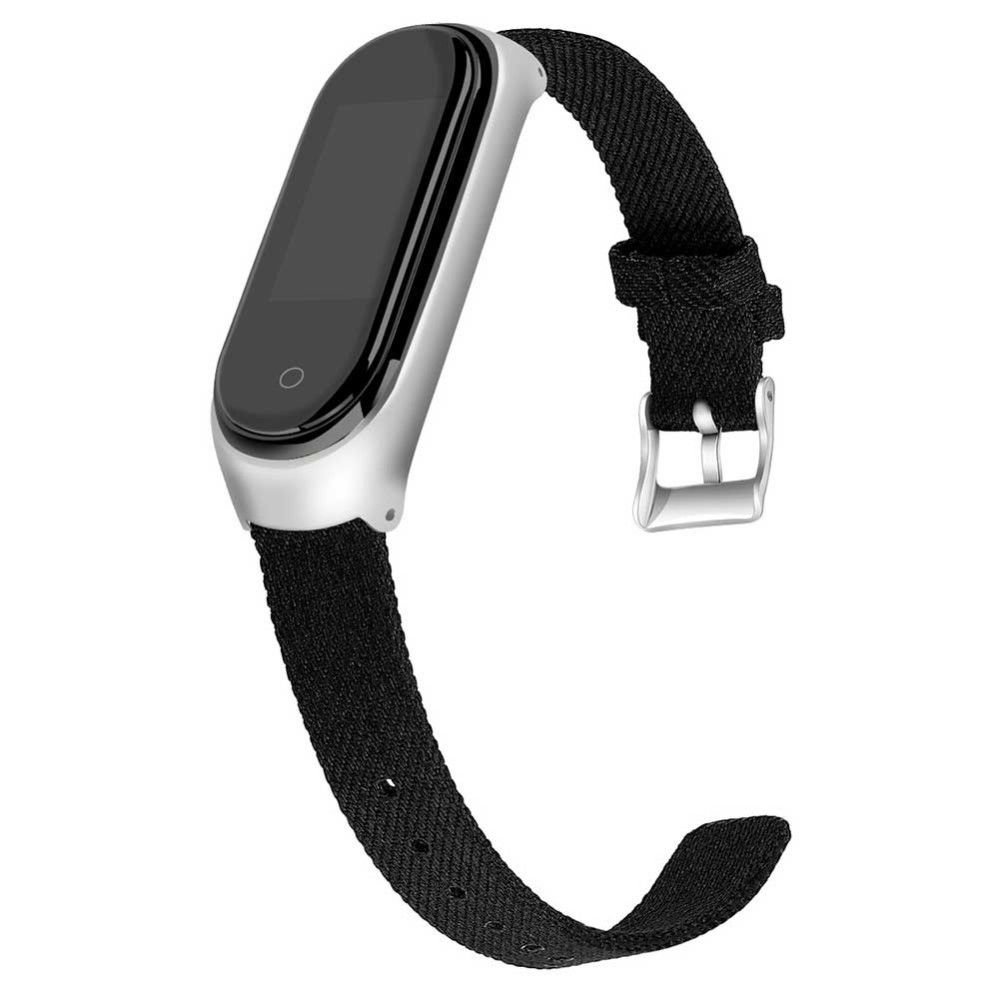 marque generique - Bracelet en PU Toile noir pour votre Xiaomi Mi Band 4/3 - Accessoires bracelet connecté