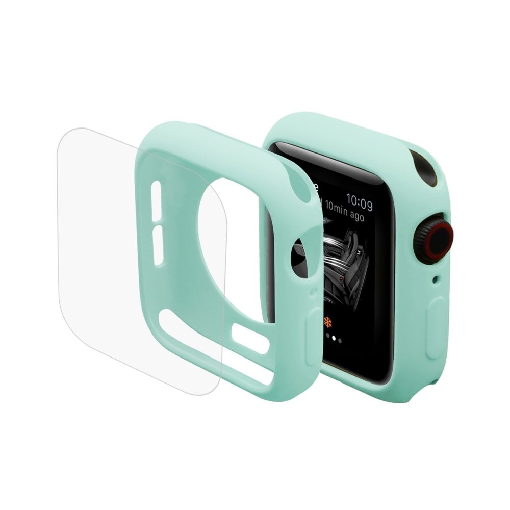 Wewoo - Boitier 2 en 1 TPU Coque de protection semi-plaquée + Film HD incurvé par 3D plein écran courbé HD pour Apple Watch série 4 44 mm (Vert) - Accessoires Apple Watch