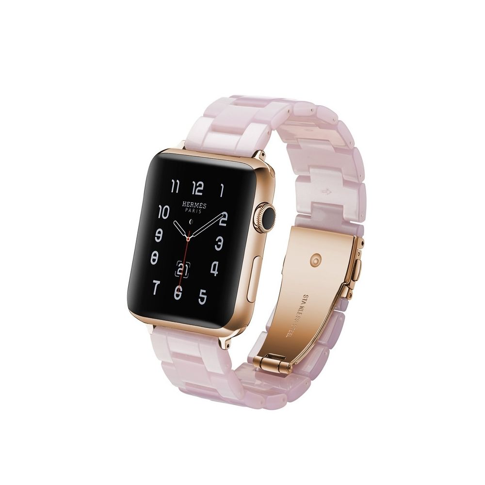 Wewoo - Bracelet de montre en résine Simple Fashion pour Apple Watch séries 5 et 4 40 mm et séries 3 et 2 et 1 38 mm rose - Accessoires montres connectées