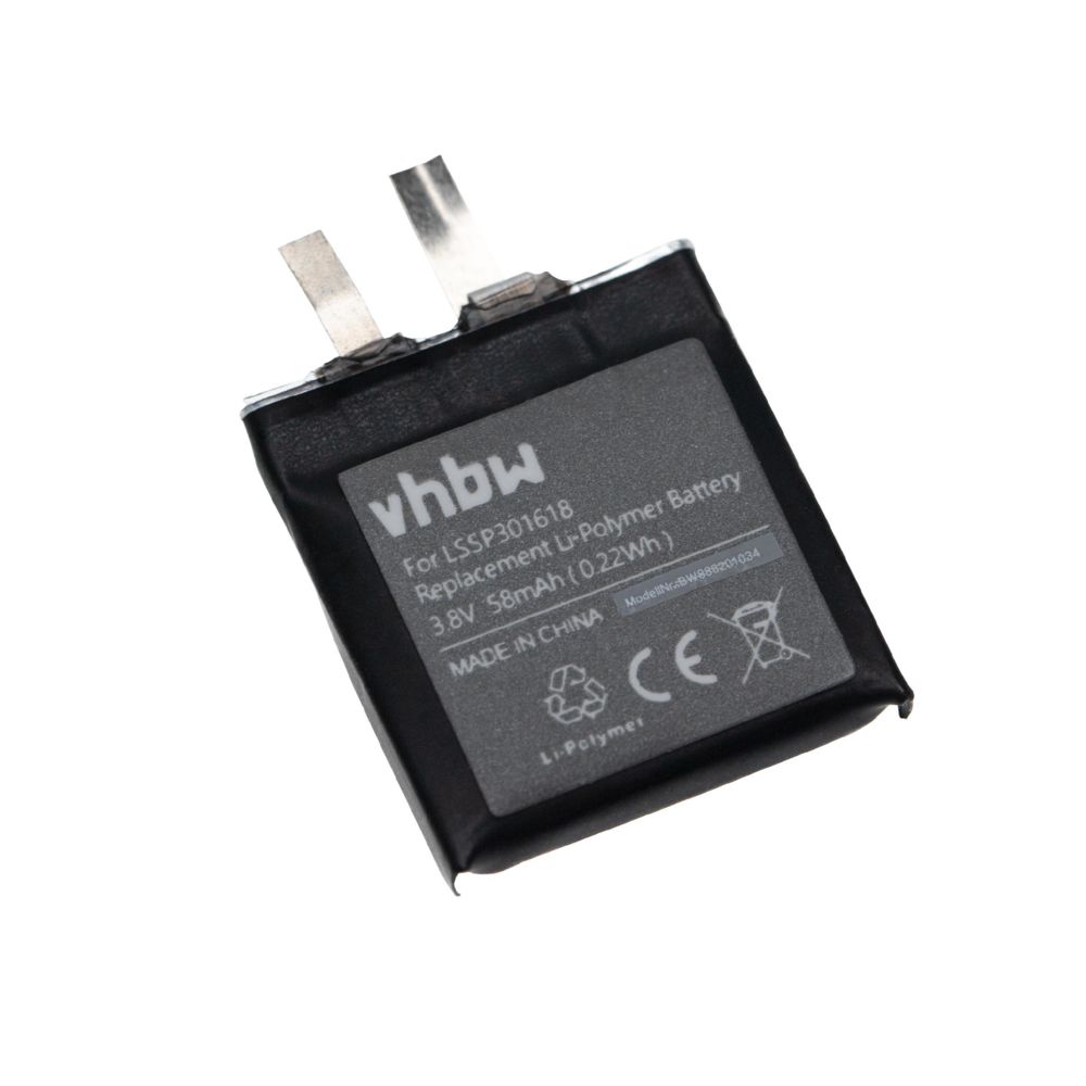 Vhbw - vhbw batterie remplace Pebble LSSP301618 pour laptop (58mAh, 3.8V, Li-Polymère) - Accessoires montres connectées