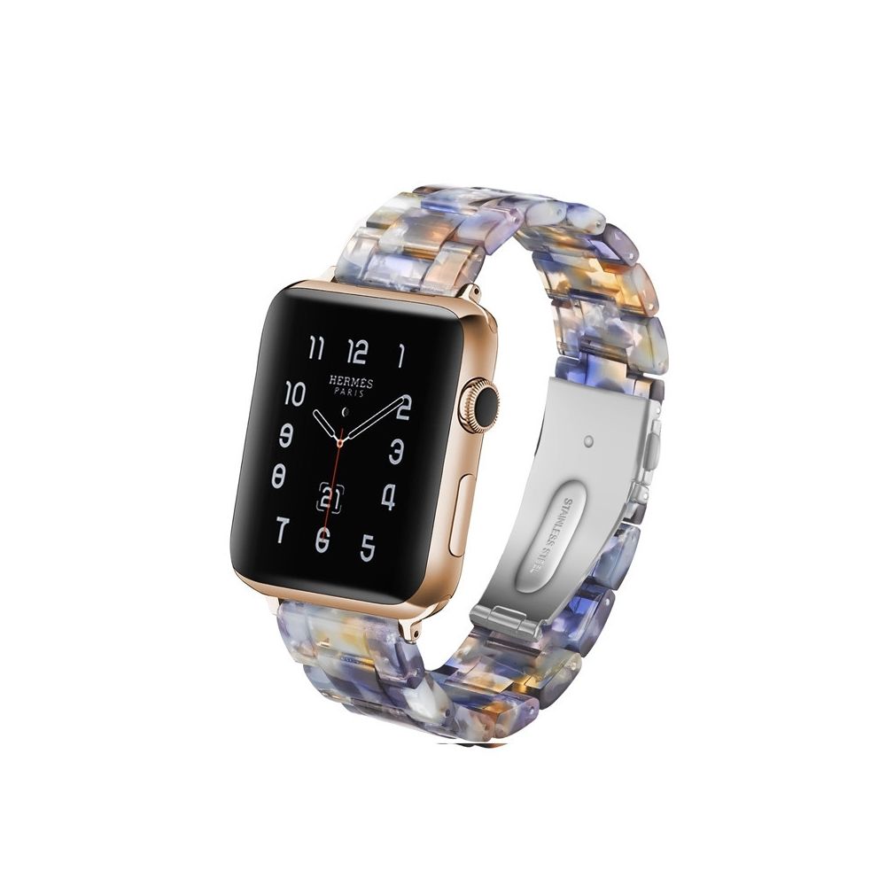 Wewoo - Bracelet de montre en résine Simple Fashion pour Apple Watch séries 5 et 4 44 mm et séries 3 et 2 et 1 42 mm Blue Ocean - Accessoires montres connectées