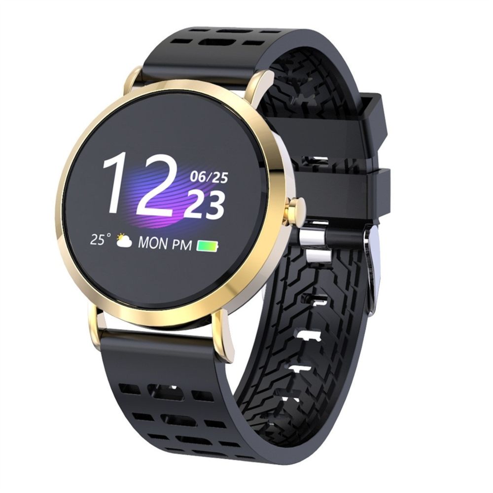 Wewoo - Bracelet connecté CV08C Smart Watch avec en silicone TFT couleur de 1,0 pouces pour écranrappel des appels de soutien / surveillance de la fréquence cardiaque / de la pression artérielle / du sommeil / de l'oxygène dans le sang or noir - Bracelet connecté