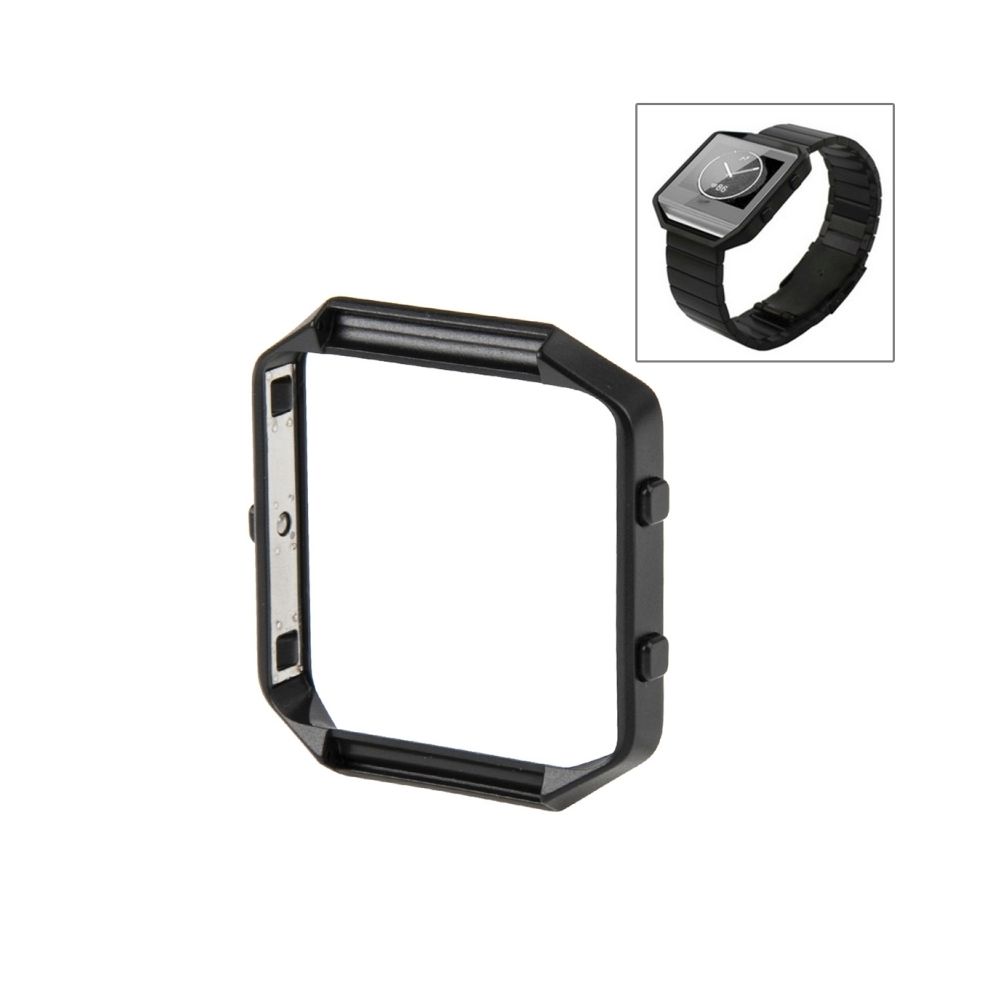 Wewoo - Bracelet noir pour Fitbit Blaze Montre Acier Inoxydable Shell Frame Holder - Bracelet connecté