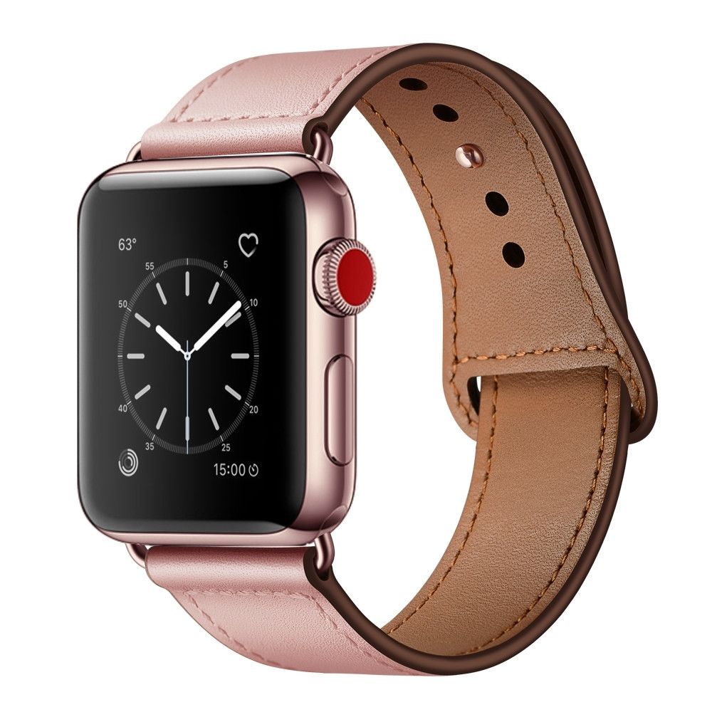 Wewoo - Pour Apple Watch 3/2/1 Génération 38 mm Bracelet en cuir à boucle universelle rose - Accessoires montres connectées