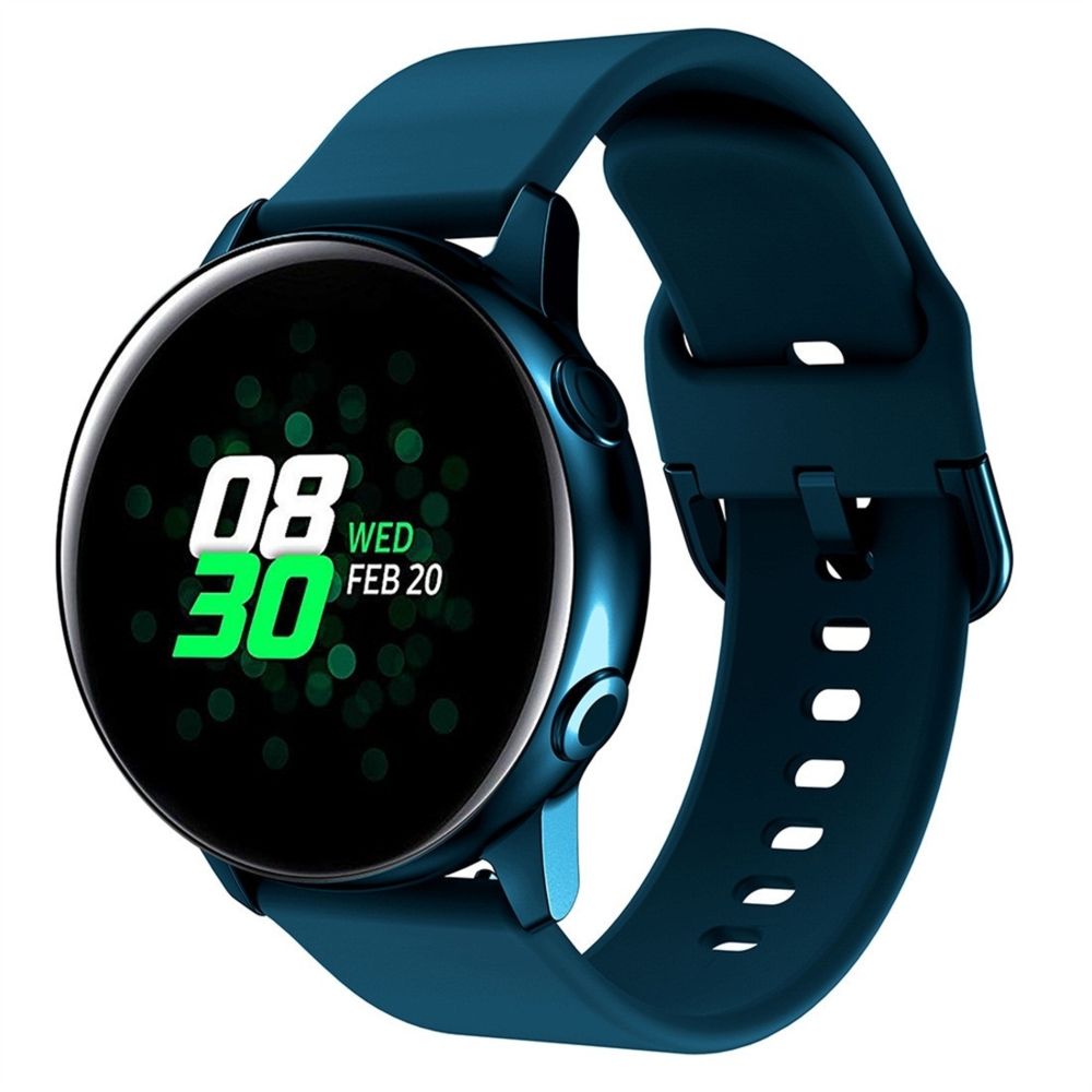 Wewoo - Bracelet pour montre connectée Smartwatch montre-bracelet à boucle de galvanoplastie Galaxy Watch Active bleu foncé - Bracelet connecté