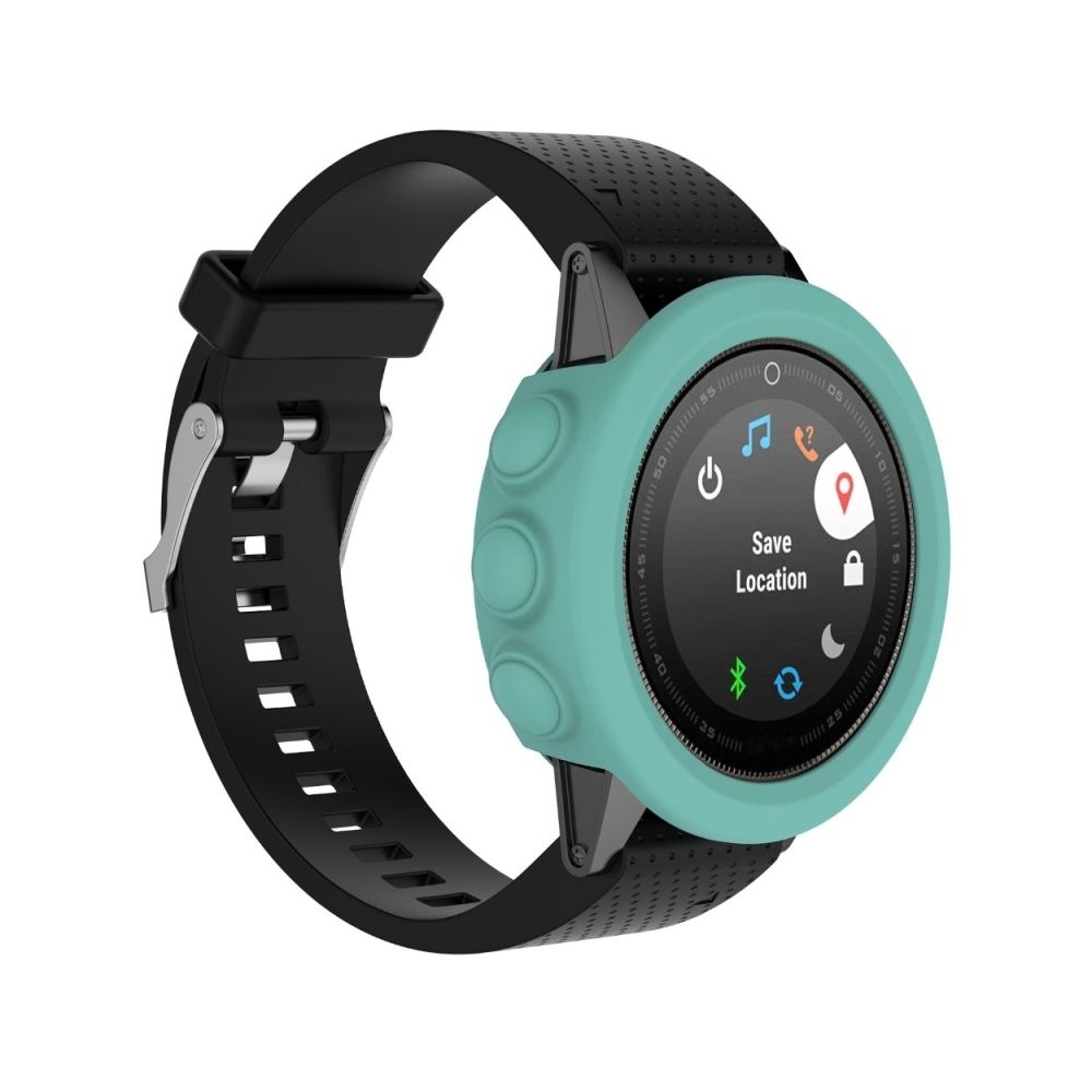 Wewoo - Protection écran Étui de en silicone de montre de couleur solide pour Garmin 5 / 5S / 5X vert menthe - Accessoires montres connectées