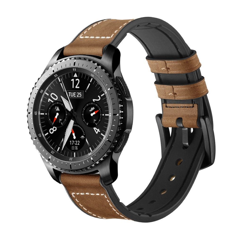 marque generique - Bracelet en cuir véritable marron foncé pour votre Samsung Gear S3 Classic/Gear S3 Frontier - Accessoires bracelet connecté