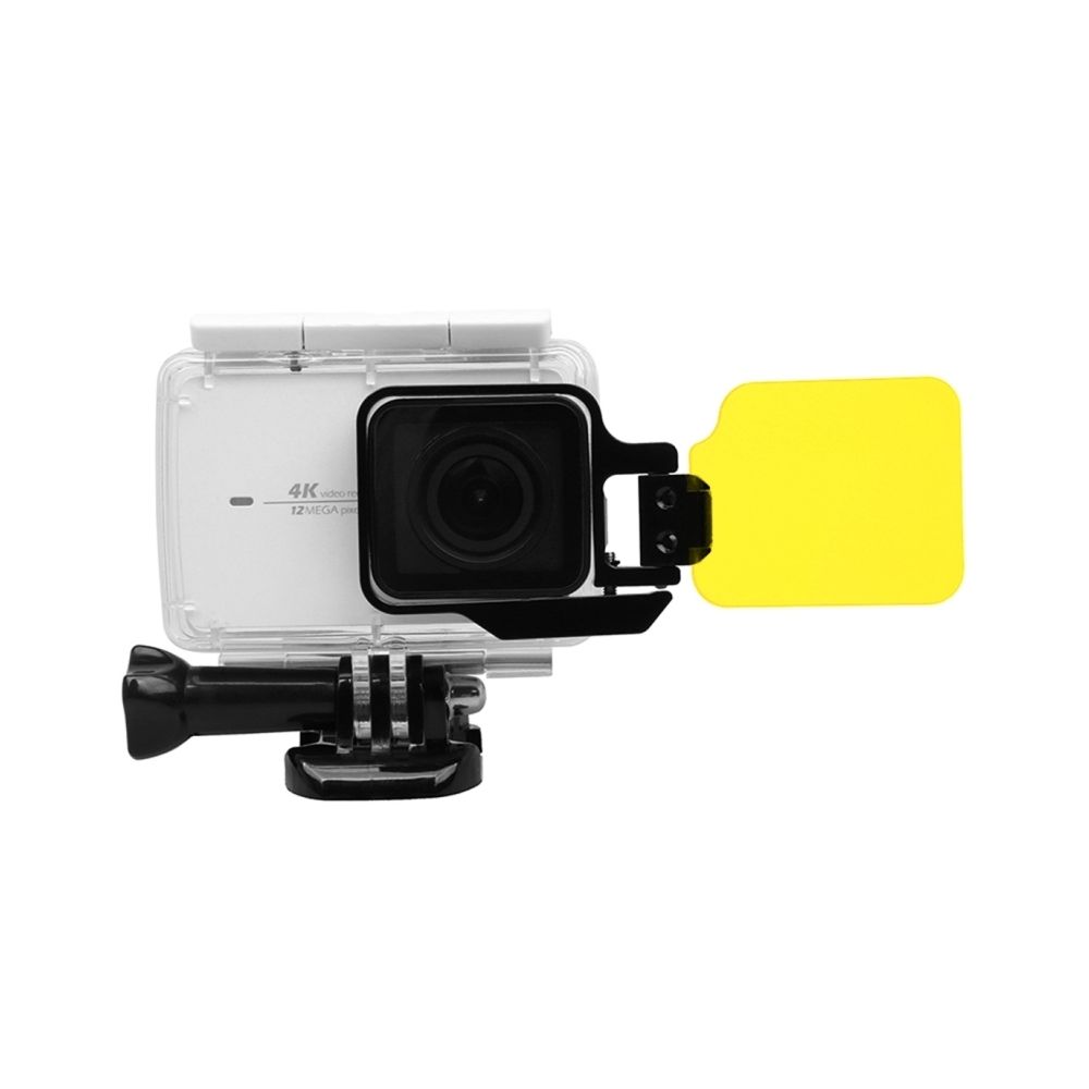 Wewoo - Filtre jaune pour Xiaomi Yi II 4K Sport Action Caméra Professionnel Pliable Coloré Objectif avec Clé Hexangulaire - Caméras Sportives